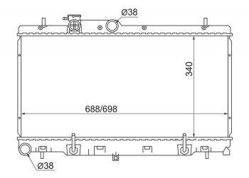 Радиатор двигателя SAT (пластинчатый, пробка радиатора R101B) Subaru Outback BH/BE12 универсал (1998-2004)
