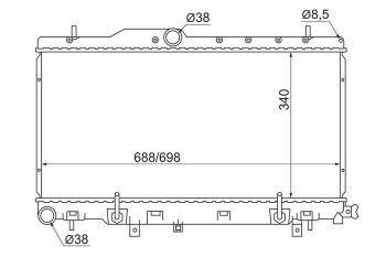 Радиатор двигателя SAT (пластинчатый, TWIN TURBO) Subaru Outback BH/BE12 универсал (1998-2004)