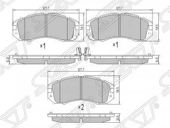 Колодки тормозные SAT (передние) Subaru Legacy BD/B11 седан дорестайлинг (1993-1996)