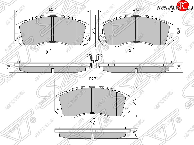 1 129 р. Колодки тормозные SAT (передние)  Subaru Impreza  GC - Legacy  BD/B11  с доставкой в г. Москва