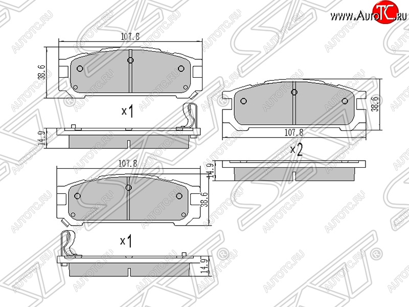 719 р. Колодки тормозные SAT (задние)  Subaru Impreza  GC - Outback  BH/BE12  с доставкой в г. Москва