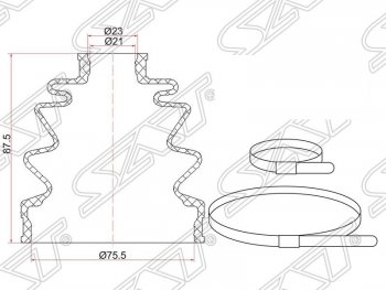 359 р. Пыльник ШРУСа (наружный) SAT  Subaru Impreza  GC (1992-2000), Suzuki Grand Vitara ( FTB03 3 двери,  3TD62, TL52 5 дверей) (1997-2005)  с доставкой в г. Москва. Увеличить фотографию 1