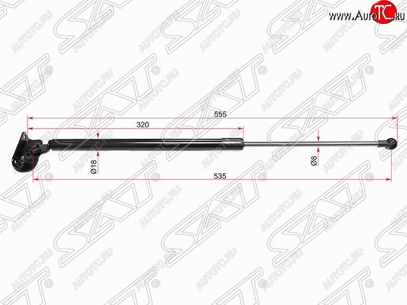 1 199 р. Правый газовый упор крышки багажника SAT  Subaru Impreza  GH (2007-2012) хэтчбэк  с доставкой в г. Москва