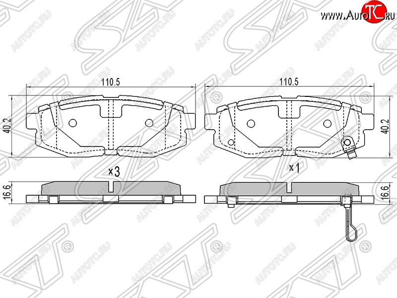 799 р. Колодки тормозные SAT (задние)  Subaru Impreza ( GE,  GH) - Tribeca  с доставкой в г. Москва