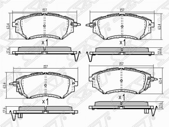 1 449 р. Колодки тормозные (передние) SAT Subaru Outback BP дорестайлинг универсал (2003-2006)  с доставкой в г. Москва. Увеличить фотографию 1