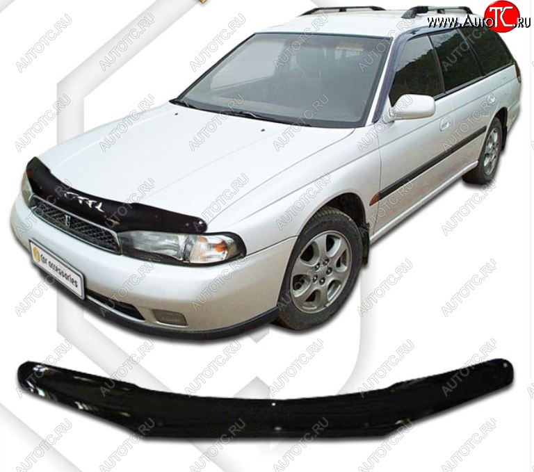 1 999 р. Дефлектор капота CA-Plastic  Subaru Legacy  BD/B11 (1993-1996) седан дорестайлинг (Classic черный, Без надписи)  с доставкой в г. Москва