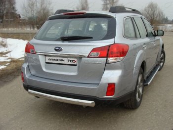 15 899 р. Защита заднего бампера (овальная) ТСС 75х42 мм  Subaru Outback  BS/B15 (2014-2018) дорестайлинг универсал  с доставкой в г. Москва. Увеличить фотографию 1