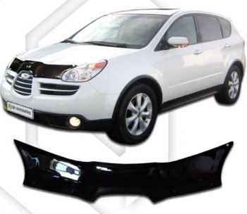 2 079 р. Дефлектор капота CA-Plastiс  Subaru Tribeca (2005-2007) (Classic прозрачный, Без надписи)  с доставкой в г. Москва. Увеличить фотографию 2