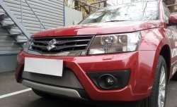 1 539 р. Сетка на бампер Russtal (хром) Suzuki Grand Vitara JT 5 дверей 2-ой рестайлинг (2012-2016)  с доставкой в г. Москва. Увеличить фотографию 3