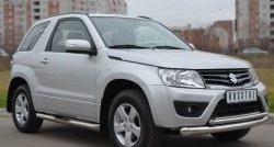 18 999 р. Защита переднего бампера (2 трубыØ76 и 42 мм, нержавейка) SLITKOFF Suzuki Grand Vitara JT 3 двери 2-ой рестайлинг (2012-2016)  с доставкой в г. Москва. Увеличить фотографию 2