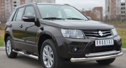 18 399 р. Защита переднего бампера (2 трубыØ76 и 42 мм, нержавейка) SLITKOFF  Suzuki Grand Vitara  JT 5 дверей (2012-2016) 2-ой рестайлинг  с доставкой в г. Москва. Увеличить фотографию 4