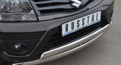 27 999 р. Защита переднего бампера (2 трубыØ75х42 мм, нержавейка) Russtal Suzuki Grand Vitara JT 5 дверей 2-ой рестайлинг (2012-2016)  с доставкой в г. Москва. Увеличить фотографию 2