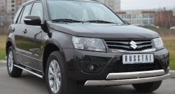 27 999 р. Защита переднего бампера (2 трубыØ75х42 мм, нержавейка) Russtal Suzuki Grand Vitara JT 5 дверей 2-ой рестайлинг (2012-2016)  с доставкой в г. Москва. Увеличить фотографию 4