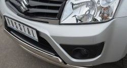 22 299 р. Защита переднего бампера (2 трубыØ75х42 мм, нержавейка) Russtal Suzuki Grand Vitara JT 3 двери 2-ой рестайлинг (2012-2016)  с доставкой в г. Москва. Увеличить фотографию 3