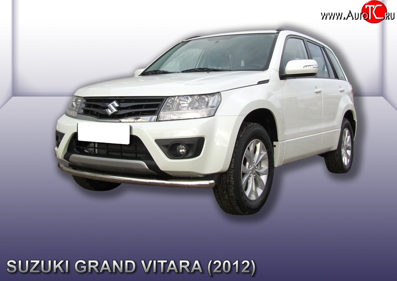 10 849 р. Одинарная защита переднего бампера из трубы диаметром 57 мм Slitkoff  Suzuki Grand Vitara ( JT 5 дверей,  JT) (2012-2016) 2-ой рестайлинг, 3 двери 2-ой рестайлинг (Цвет: нержавеющая полированная сталь)  с доставкой в г. Москва