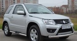 Одинарная защита переднего бампера диаметром 76 мм (3 дв.) SLITKOFF Suzuki Grand Vitara JT 3 двери 2-ой рестайлинг (2012-2016)