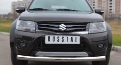 17 899 р. Одинарная защита переднего бампера диаметром 76 мм (5 дв.) SLITKOFF Suzuki Grand Vitara JT 5 дверей 2-ой рестайлинг (2012-2016)  с доставкой в г. Москва. Увеличить фотографию 4