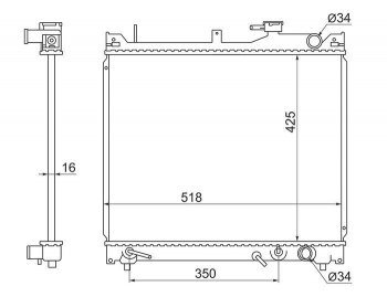 Радиатор двигателя SAT Suzuki Grand Vitara FTB03 3 двери (1997-2005)