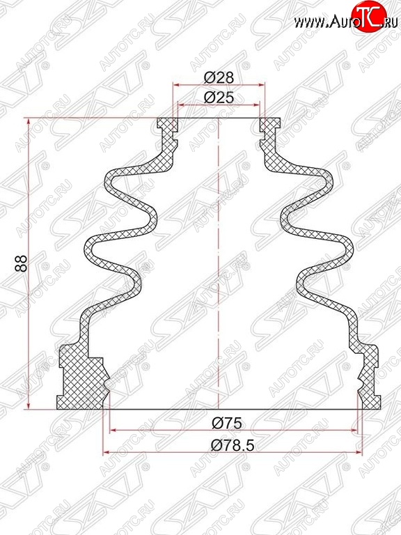 399 р. Пыльник ШРУСа (внутренний) SAT  Suzuki Grand Vitara ( FTB03 3 двери,  3TD62, TL52 5 дверей,  JT 5 дверей,  JT 3 двери) (1997-2012), Toyota Mark 2  X100 (1996-2000)  с доставкой в г. Москва