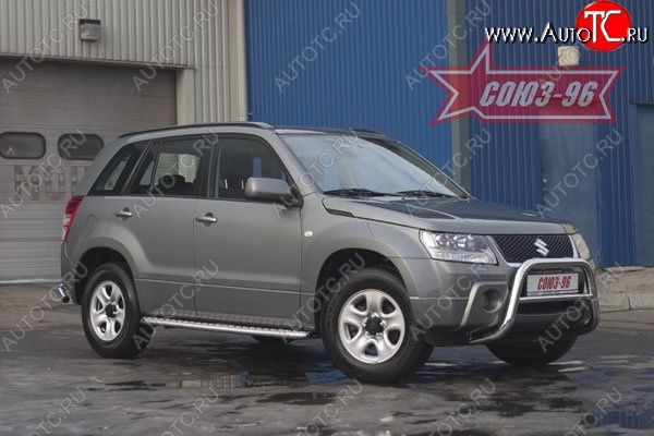 8 774 р. Защита переднего бампера Souz-96 (d60) Suzuki Grand Vitara JT 5 дверей дорестайлинг (2005-2008)  с доставкой в г. Москва