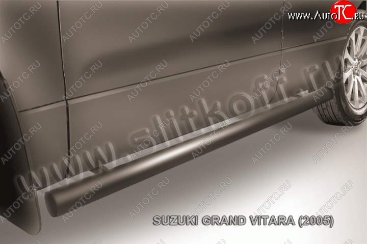 10 599 р. Защита порогов Slitkoff  Suzuki Grand Vitara  JT 5 дверей (2008-2012) 1-ый рестайлинг (Цвет: серебристый)  с доставкой в г. Москва