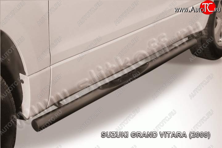 12 399 р. Защита порогов Slitkoff Suzuki Grand Vitara JT 3 двери дорестайлинг (2005-2008) (Цвет: серебристый)  с доставкой в г. Москва