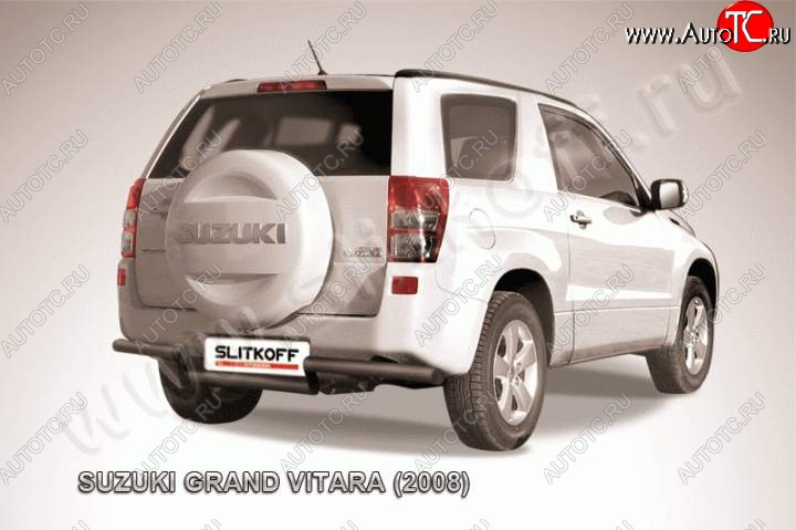 8 849 р. Защита задняя Slitkoff  Suzuki Grand Vitara  JT 3 двери (2005-2008) дорестайлинг (Цвет: серебристый)  с доставкой в г. Москва