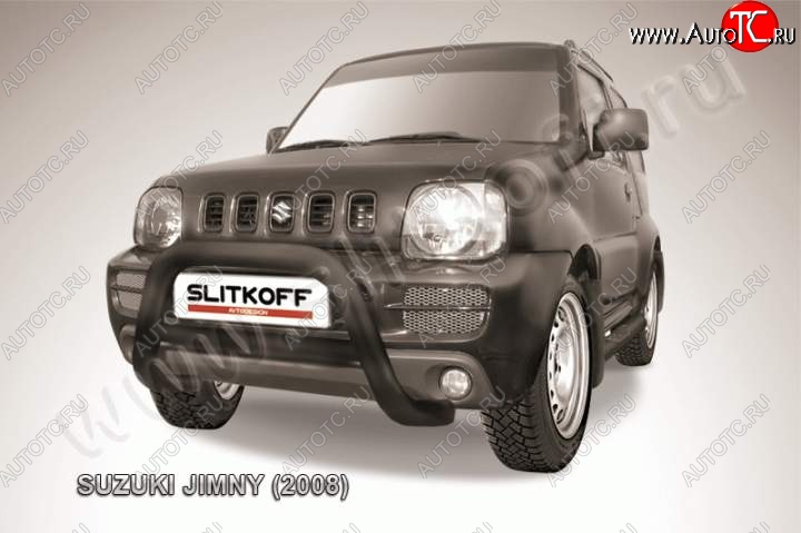 23 599 р. Кенгурятник d76 низкий  Suzuki Jimny  JB23/JB43 (2002-2012) 1-ый рестайлинг (Цвет: серебристый)  с доставкой в г. Москва