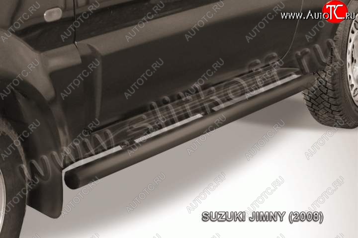 9 899 р. Защита порогов Slitkoff  Suzuki Jimny  JB23/JB43 (2002-2012) 1-ый рестайлинг (Цвет: серебристый)  с доставкой в г. Москва