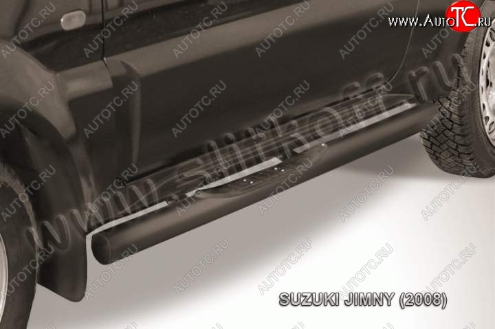 11 349 р. Защита порогов Slitkoff Suzuki Jimny JB23/JB43 1-ый рестайлинг (2002-2012) (Цвет: серебристый)  с доставкой в г. Москва