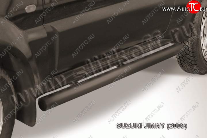 10 599 р. Защита порогов Slitkoff Suzuki Jimny JB23/JB43 1-ый рестайлинг (2002-2012) (Цвет: серебристый)  с доставкой в г. Москва