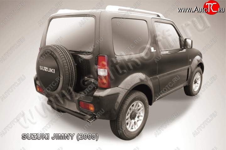 3 299 р. Защита задняя Slitkoff  Suzuki Jimny  JB23/JB43 (2002-2012) 1-ый рестайлинг (Цвет: серебристый)  с доставкой в г. Москва