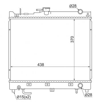 Радиатор двигателя SAT Suzuki Jimny JB23/JB43 дорестайлинг (1998-2001)