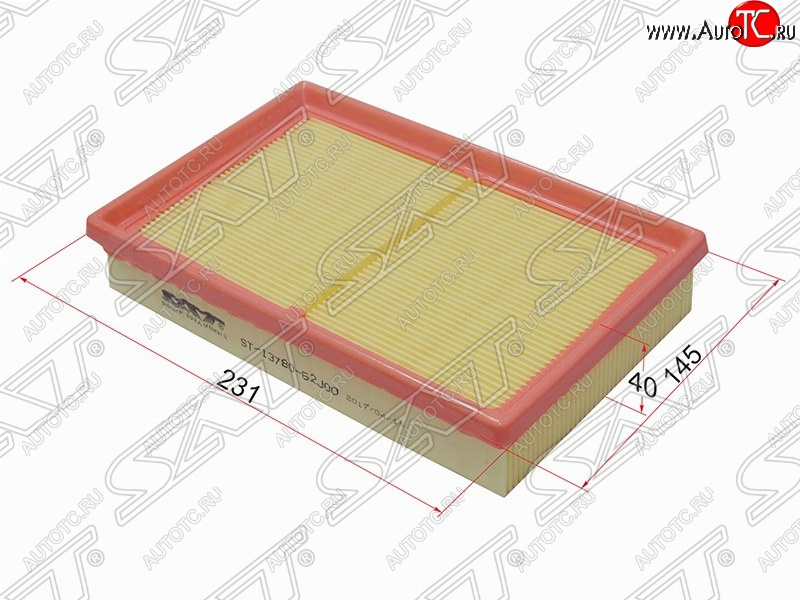 299 р. Фильтр воздушный двигателя (M15, 16) SAT (231x145x40 mm)  Suzuki Swift  ZC (2003-2008) дорестайлинг, хэтчбэк 5 дв.  с доставкой в г. Москва