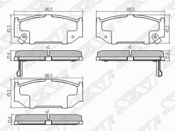 Колодки тормозные (передние) SAT Suzuki (Сузуки) Swift (Свифт)  ZC72S (2010-2016) ZC72S дорестайлинг, хэтчбэк 5 дв., рестайлинг, хэтчбэк 5 дв.