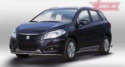 Защита переднего бампера одинарная Souz-96 (d42). Suzuki SX4 JYB, JYA хэтчбэк дорестайлинг (2013-2016)