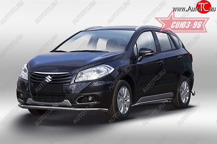 1 169 р. Защита переднего бампера одинарная New - Souz-96 (d60). Suzuki SX4 JYB, JYA хэтчбэк дорестайлинг (2013-2016)  с доставкой в г. Москва