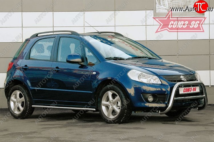 9 899 р. Защита переднего бампера Souz-96 (d60)  Suzuki SX4  GYA,GYB (2010-2016)  рестайлинг, хэтчбэк  с доставкой в г. Москва