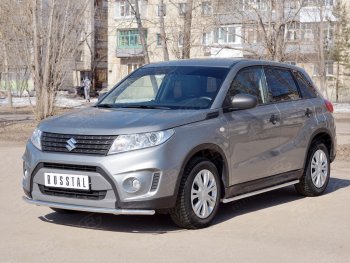 16 449 р. Одинарная защита переднего бампера диаметром 42 мм SLITKOFF Suzuki Vitara LY дорестайлинг (2015-2019)  с доставкой в г. Москва. Увеличить фотографию 4