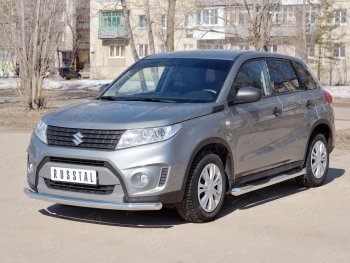 16 999 р. Одинарная защита переднего бампера диаметром 63 мм SLITKOFF Suzuki Vitara LY дорестайлинг (2015-2019)  с доставкой в г. Москва. Увеличить фотографию 2