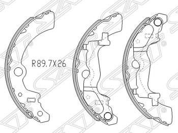 Колодки тормозные SAT (задние) Suzuki (Сузуки) Wagon R (Вагон)  MC22S,VC12S (2000-2002) MC22S,VC12S 1-ый рестайлинг