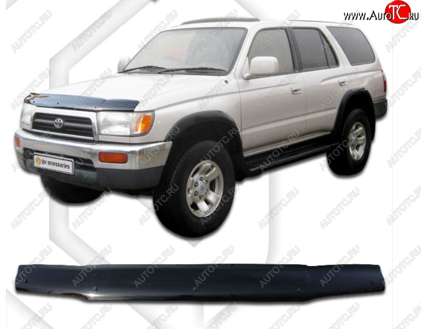 1 999 р. Дефлектор капота (RZN180, RZN185, VZN180, VZN185, VZN180, VZN185) CA-Plastiс  Toyota 4Runner  N180 (1995-2002) 5 дв. дорестайлинг, рестайлинг (Classic черный, Без надписи)  с доставкой в г. Москва