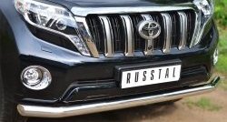 21 349 р. Одинарная защита переднего бампера диаметром 76 мм SLITKOFF Toyota Land Cruiser Prado J150 1-ый рестайлинг (2013-2017)  с доставкой в г. Москва. Увеличить фотографию 2