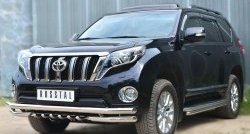 14 899 р. Защита порогов из круглой трубы диаметром 42 мм SLITKOFF  Toyota Land Cruiser Prado  J150 (2013-2017) 1-ый рестайлинг  с доставкой в г. Москва. Увеличить фотографию 4