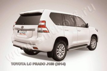 8 249 р. Защита задняя Slitkoff  Toyota Land Cruiser Prado  J150 (2013-2017) 1-ый рестайлинг (Цвет: серебристый)  с доставкой в г. Москва. Увеличить фотографию 1