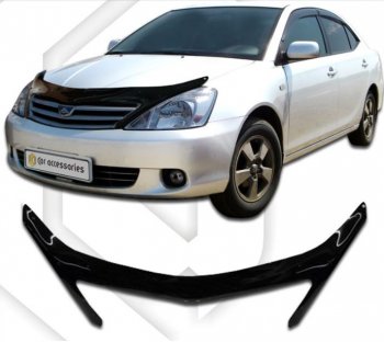 2 399 р. Дефлектор капота CA-Plastiс  Toyota Allion  T240 (2001-2007) седан дорестайлинг, седан рестайлинг (Classic черный, Без надписи)  с доставкой в г. Москва. Увеличить фотографию 1