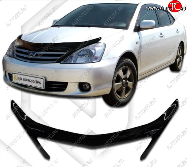 2 399 р. Дефлектор капота CA-Plastiс Toyota Allion T240 седан дорестайлинг (2001-2004) (Classic черный, Без надписи)  с доставкой в г. Москва