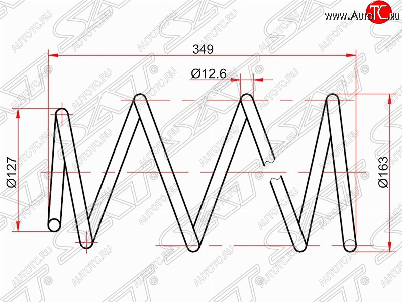 2 699 р. Комплект передних пружин (2 шт.) 2WD/4WD SAT  Toyota Allion  T240 - Premio  T240  с доставкой в г. Москва