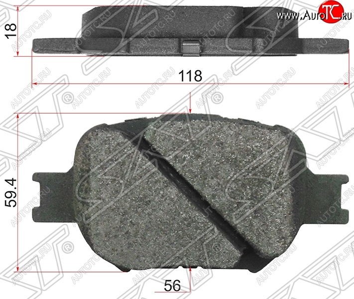 1 229 р. Колодки тормозные SAT (передние) Toyota Caldina T240 универсал дорестайлинг (2002-2004)  с доставкой в г. Москва