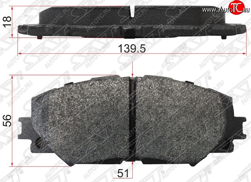 1 029 р. Колодки тормозные SAT (передние, 139.5x56x18)  Toyota Allion  T260 - RAV4 ( XA30,  XA305)  с доставкой в г. Москва